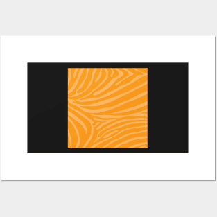 Two Tone Orange Zebra Print Posters and Art